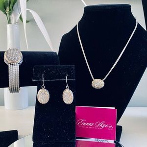 Emma Skye "Light up the Skye" 2 Tone Crystal Necklace, Earrings and Bracelet